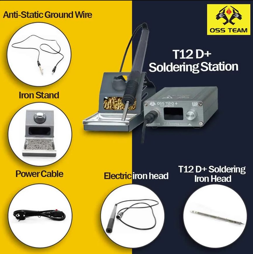 OSS T12-D+ 72W Temperature Controller Digital Soldering Station - Image 7