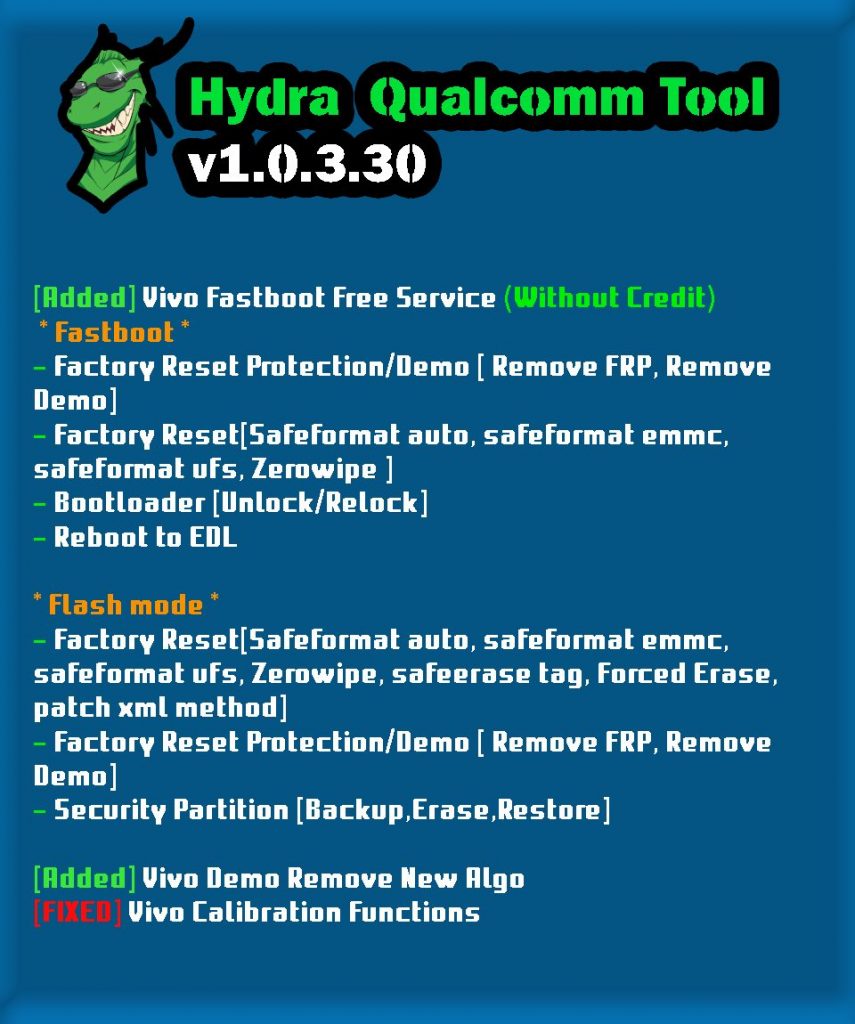 Hydra Qualcomm Tool v1. 0.3.30 Vivo Fastboot || MR TOOLS INFO